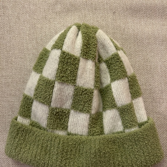 Accessories - Green and White Checkered Beanie